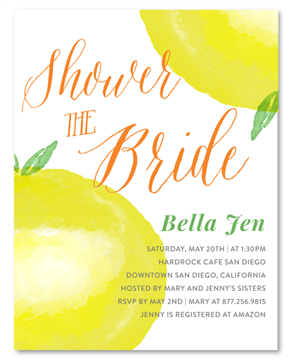 Lemon Bridal Cards ~ Citrus Lemon