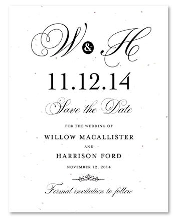 Save the Date on Seed Paper ~ Classic Heraldry by ForeverFiances Weddings