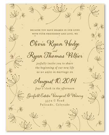 Dandelion Wedding Invitations ~ Colorado Countryside