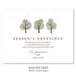 Doctor's Wishes Business Holiday Cards with green and blue trees