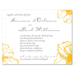 Floral Wedding Invitations ~ Drawn Poppy (seeded paper)