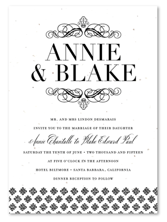 Script Wedding Invitations | Elegance (black and white)