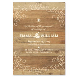 Rustic Wedding Programs on wood recycled woodsy paper | Elegant back country