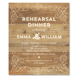 Rustic Reception Rehearsal Dinner Invitations