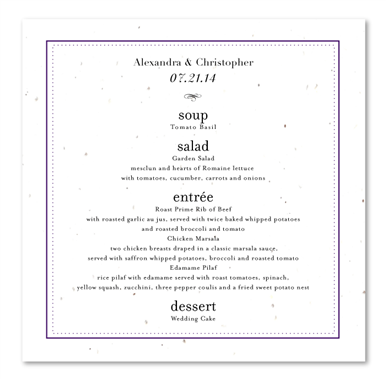 Elegant Frame Plantable Wedding Menus