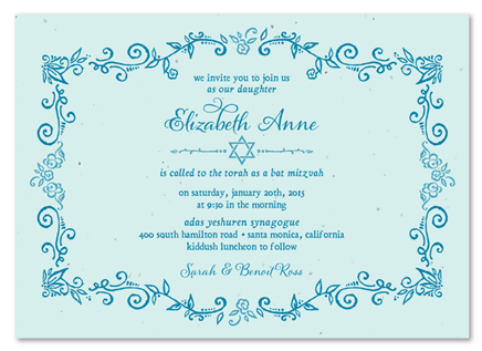 Tiffany Blue Bat Mitzvah Invitations ~ Enchanted