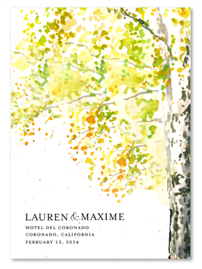Unique Wedding Programs ~ Fall Birch (white seeded paper)