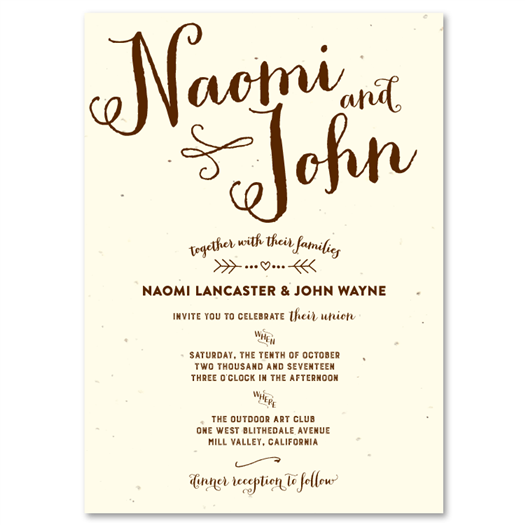 Fall Themed Wedding Invitations - Fall in Love