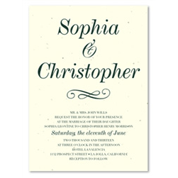 Plantable Wedding Invitations ~ Eco-Chic Fancy (winestain, cream)