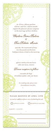 Spanish Wedding Invitations on Seeds Paper ~ Feliz (Destination, grass green)