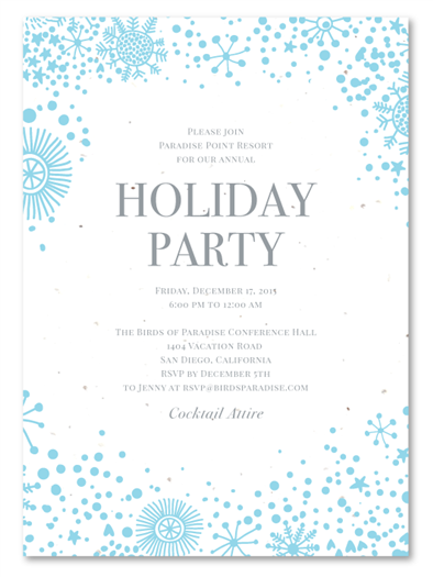 Holiday Party Invitations | Festive Snow