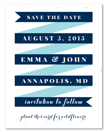 Navy Wedding Save the Date ~ FlagShip (seeded paper)