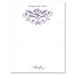 Unique Business Stationery on seeded paper - Floral Calligraphy