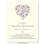 Memorial Cards Heart ~ Floral Bouquet