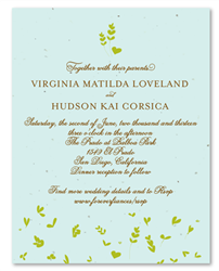 Affordable Wedding invitations ~ Flying Leaves (seeded paper)