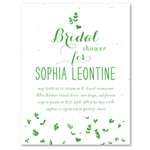 Green Bridal Shower Invitations ~ Flying Leaves