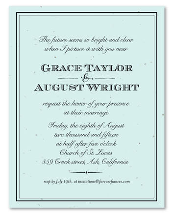 Tiffany Blue Wedding Invitations ~ Forever Eco-Chic *plantable