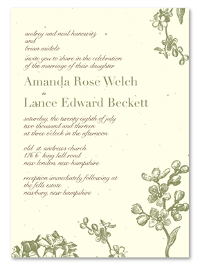 Vintage Wedding Invitations Purple Forget Me Not