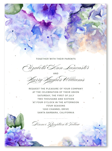 Hydrangea Wedding Invitations | French Hydrangea
