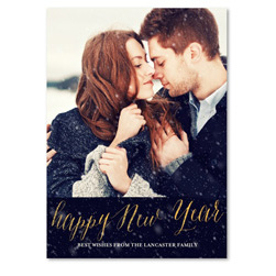 Custom Photo Holiday Card | Frozen & Gold (100% recycled paper)