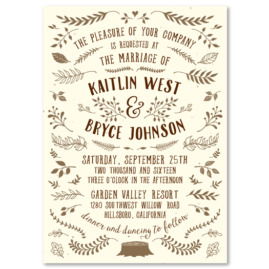 Rusic Nature Wedding Invitations | Fun Foliage