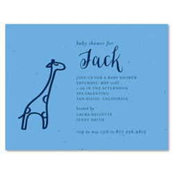 Giraffe Baby Shower Invitations on seeded paper