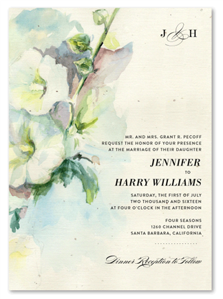 Delicate Wedding Invitations ~ Gorgeous Blooms (watercolor)