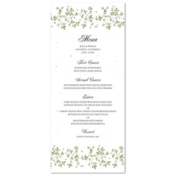 Seeded Paper Menus ~ Green Vines on plantable paper