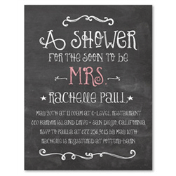 Chalkboard Bridal Shower Invitations ~ Happy Board