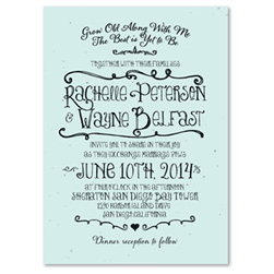 Hand-drawn organic wedding invitations on seeded paper | Happy Board