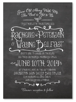 Chalkboard Wedding Invitations - Happy Board