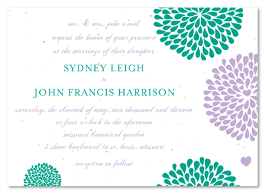 Garden Wedding Invitations ~ Hearts in Bloom