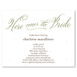 Bridal Shower Invitations ~ Here Comes The Bride