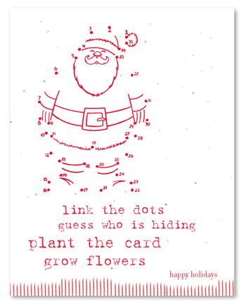 Holidays Greeting cards - Santa Play (plantable paper, embedded with wildflowers seeds)