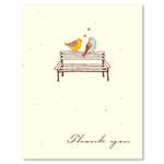 Thank you Greetings - Doves in Love (cream wildflower seeded paper - Turquoise print)