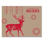 Holiday Greetings - The Deer (desert brown garden herbs seeded paper - Red print)