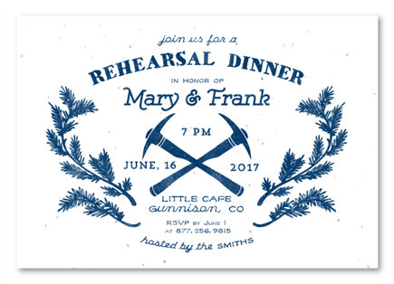 Plantable Rehearsal Dinner Insert Cards on seeded paper ~ In the Rockies by ForeverFiances Weddings