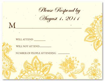 Plantable RSVP Cards ~ Indian Smile (seeded paper)