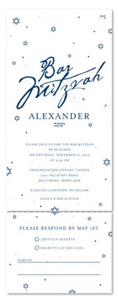 Bar Mitzvah Invitations - L'Chaim (Send and sealed format)