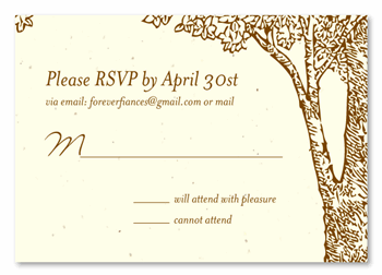 Wedding Response Cards ~ La Foret (seeded paper)