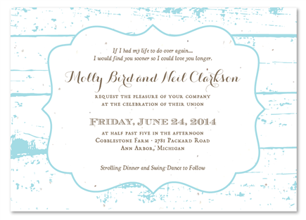 Shabby Chic Wedding Invitations ~ La Grange