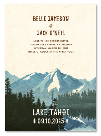 Rustic Wedding Programs ~ Lake Tahoe (unique on recycled woodsy paper)