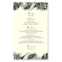 French Swirls Wedding Menus ~ Le Cabanon