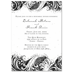 French Swirling Wedding Reception Cards | Le Cabanon