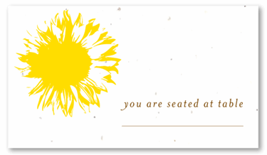 Seeded Paper Place Cards - Sunflower by ForeverFiances Weddings
