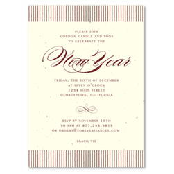 Black Tie Holiday Party Invitations | Lined Border