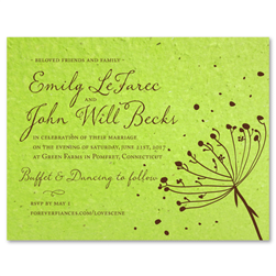 Garden Herbs Green Wedding Invitations ~ Love Scene (seeded)