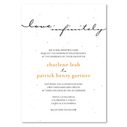 Seeded Paper Wedding Invitations - Love Infinitely (orange)