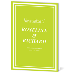Foldover Wedding Programs | The Love of Green (recycled paper)