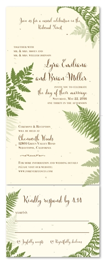 Green Fern Wedding Invitations | Lovely Fern